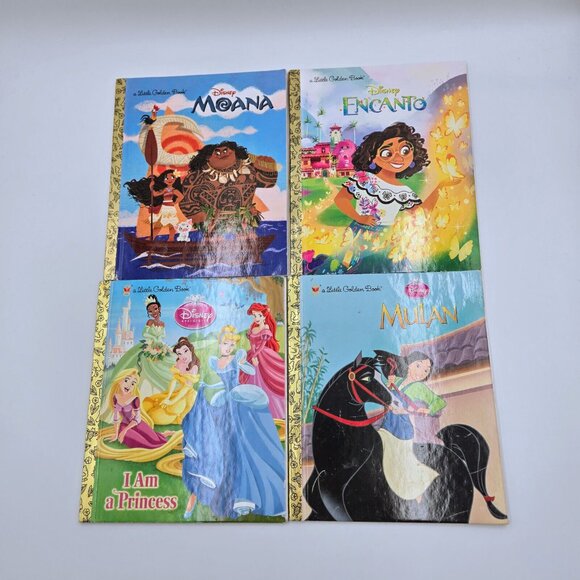 Disney Little Golden Books Lot Hard Cover Moana Encanto Princess Mulan Read - Picture 2 of 16